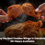 Plate of hot and crispy Voodoo Wings in Cambridge