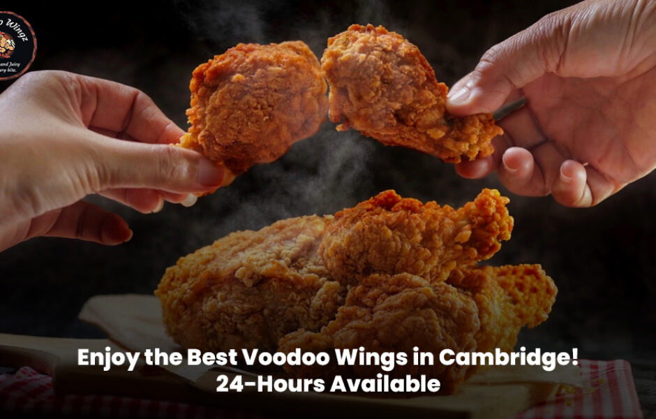 Plate of hot and crispy Voodoo Wings in Cambridge