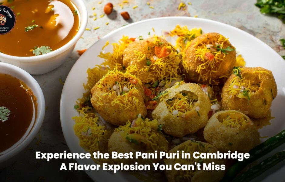Best Pani Puri in Cambridge – Enjoy 6 PCS of crispy puris filled with flavorful pani at Voodoo Wings.